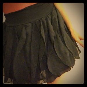 Arden B. Black Ruffle Mini Skirt